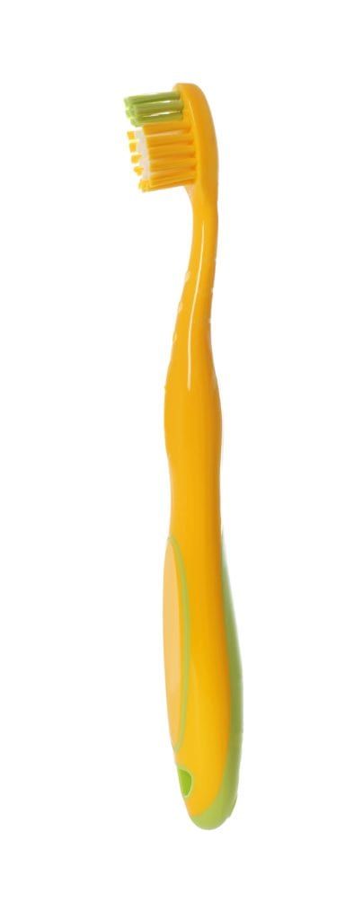 single yellow toothbrush
